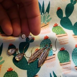 Rose Bronze earring trio